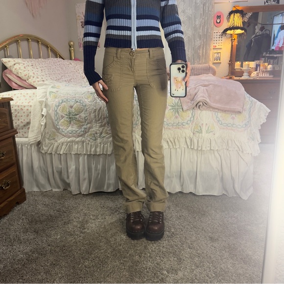 Y2K Aeropostale Women's Tan Pants - Picture 5 of 12